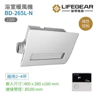 在飛比找Yahoo奇摩購物中心優惠-【Lifegear 樂奇】BD-265L-N 浴室暖風機 無