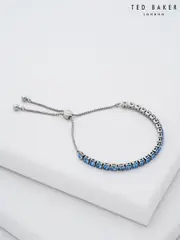 Ted Baker Silver/Blue MELRAH: Crystal Adjustable Tennis Bracelet For Women (E76524) | $92