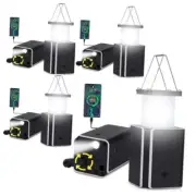 4Pack Solar LED Rechargeable Emergency Camping Lantern,White Black-W-4Pack