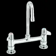 T&S Brass 5F-8DLS03 Equip 8" Deck Mount Workboard Faucet w/ 3" Rigid Gooseneck