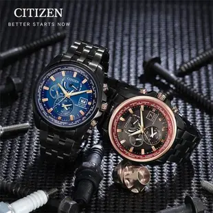 【CITIZEN】星辰 王建民廣告款 25週年限量 光動能 AT9124-88E 鋼錶帶 電波對時 三眼男錶 黑/紅圈 44mm