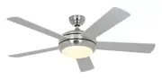 Ceiling Fan Light with Remote Control Fan Titanium Chrome Grey 132 CM