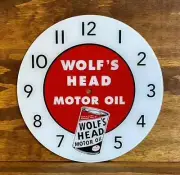 14-3/8" Wolf's Head Motor Oil Round Replacement Clock Face for Pam Clock