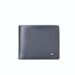 【BRAUN BUFFEL 德國小金牛】台灣總代理 波索-A 8卡中間翻零錢袋短夾-藍色(BF519-318-NY)