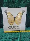 Gucci With Butterfly CanavasWall Art., Silver Accents, 12" X 12"