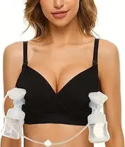 [PUMPKIN PUMP] Pumping Bra Hands Free Pumping Bra and Nursing Bra Adjustable Wireless Comfortable Pump Bra Plus Size Fits Breast Pumps