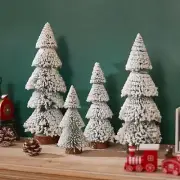 4PCS Small Christmas Tree Tabletop Mini Xmas Pine Trees Snowy Trees Party Decor