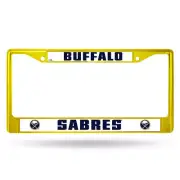Buffalo Sabres NHL Yellow Painted Chrome Metal License Plate Frame