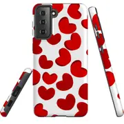For Samsung Galaxy S21 FE Case Armour Cover, Hearts