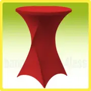 30" SPANDEX Cocktail Bar Table Cover Round Tablecloth Stretch - RED
