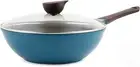 Neoflam Eela 12'' Non Stick Chef's Wok with Glass Lid, POFA-Free, Made in Korea
