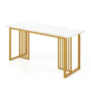 Costway Modern Dining Table 160 CM Dining Room Table Rectangular Kitchen Table White