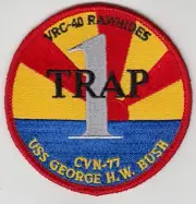 VRC-40 RAWHIDES 1 TRAP USS GEORGE H.W. BUSH CVN-77 PATCH