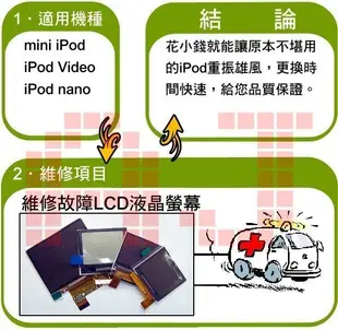 NB研究所-IPOD NANO一代 維修 IPOD NANO LCD 螢幕 更換 服務