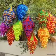 5 Pc Home Decor Lanterns Tent Hangings Garden Chandelier Cotton Fabric Lampshade