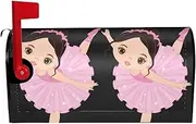 Little Ballerina Dancing Girl Magnetic Mailbox Covers,Post Box Cover Standard Size 21x18 Inches For Outdoor Garden Home Decor