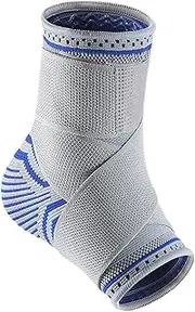 Ankle Brace Compression Sleeve with Adjustable Straps, Arch Support & Foot Stabilizer, Elastic Wrap Sports Bandage Sock for Men, Women, L