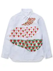 [COMME des GARCONS SHIRT] 棉質府綢條紋襯衫