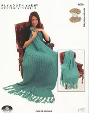 Cabled Afghan KNITTING PATTERN Plymouth Yarn N050 Baby Alpaca Grande