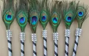 10 Peacock Feather Pen Party FAVOR for Weddin Gift ,Sweet16,Bridal S,Quinceañera