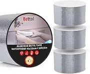 Butyl Tape Waterproof Sealing Tape, Aluminium Foil Tape, 4 in x 16 ft, for RV Repair, Roof, Window, Parasol, Boat and Pipe Seal, Silver, 4 Rolls
