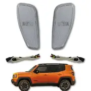 Clear Leaf Plate Side Marker Light Lamp Lens Pair For 2015-2017 Jeep Renegade (for: Jeep)