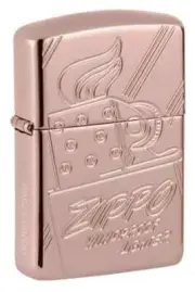 Zippo 48768, Armor Script Logo Collectible Lighter, High Polish Rose Gold, NEW