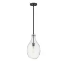 Innovations Salem 1 Light 8.5" Mini Pendant, Black/Seeded - 493-1S-BK-G554-9