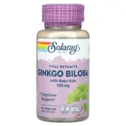 2 X Solaray, Vital Extracts, Ginkgo Biloba With Gotu Kola, 120 mg, 60 VegCaps