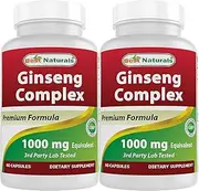 Best Naturals Ginseng Complex 1000 mg 60 Capsules (60 Count (Pack of 2))