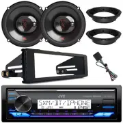 JVC KD-X38MBS 1 DIN USB Stereo Receiver,2x 6.5" Speaker,Adapter,Install Kit