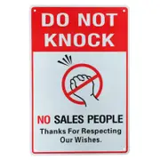 2x Warning Sign Do Not Knock No Sales People 200x300mm Private Metal Home Safe