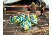 Dudley's Armoury - Tri Colour Jester Coastal Tides Metal Dice Set