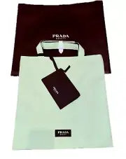 PRADA BEAUTY Shoulder Tote Shopping Bag Light Green Black Reversible + Zip Pouch