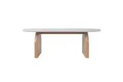Kerry 120cm Solid Oak Oval Coffee Table - White Natural - White Natural