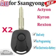 2XSmart Remote Car Key Shell Case Fob Suitable for Ssangyong Actyon Kyron Rexton