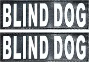 Doggie Stylz Set of 2 Reflective Blind Dog Removable Patches with Hook Backing for Working Dog Harnesses & Vests. Durable and Interchangeable - Comes in 3 Sizes Small, Medium and Large