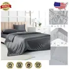 4-Piece Dark Grey Satin King Size Bed Sheets - Stylish & Easy Care Bedding Set