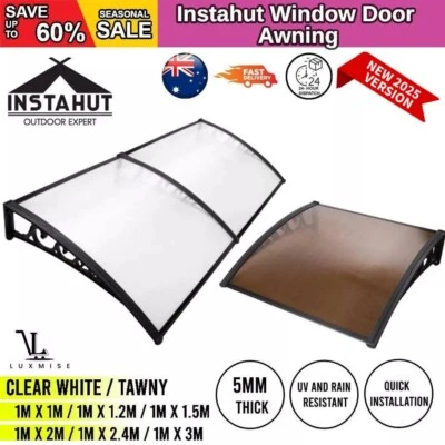 Outdoor DIY Door Window Awning Patio Cover Clear Canopy Instahut Sun Rain Shield