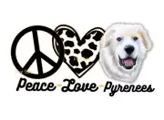 Sublimation Print Peace Love Pyrenees Ready to Press Heat Transfer