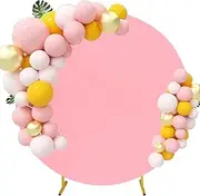 6.6FT Round Wedding Arch Cover for 6.6FT Circle Arch Stand, Thick Polyester Fabric Adjustable Circle Arch Backdrop Cover for Wedding Birthday Party Baby Shower Photography Decoration（Pink）