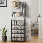 5-Tier Shoe Rack Shoe Storage for Entryway,Narrow Shoe Rack,Coat and Shoe Rack w