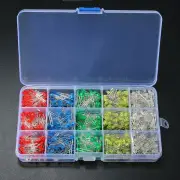750 Pcs 3mm LED Diode Yellow Red Blue Green White Assortment Light DIY Kit