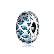 Silver plating Blue Clip Stopper Charm for Bracelet Jewelry Jewelry