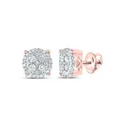 10K ROSE GOLD ROUND DIAMOND CLUSTER NICOLES DREAM COLLECTION EARRINGS 1/2 C