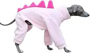 UOSIA Italian Greyhound Whippet Clothes Cute Fleece Dinosaur Dog Costume Turtleneck Warm Dog Jumpsuit Outfits Winter Pullover Dog Coat Doggie Pajamas for Small Medium Dogs