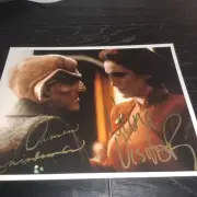 SIGNED ARMIN SHIMERMAN (QUARK) AND NANA VISITOR (KIRA) DS9 8x10 COLOR PHOTO