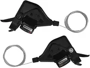 CYSKY Bike Shifter Levers 1 Pair 3x9 Speed Gear Shifter Mountain Bicycle Derailleur with Gear Indicator Right and Left Thumb Shift Levers Combo