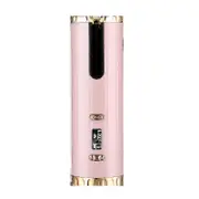Automatic Hair Curler Cordless Automatic Hair Curling Iron LCD Display Rechargeable Pink