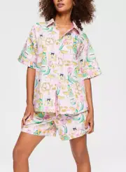 NEW PETER ALEXANDER CHAMPAGNE & LUXE TOP & SHORTS COTTON PJ SET S RRP$129 BOXED